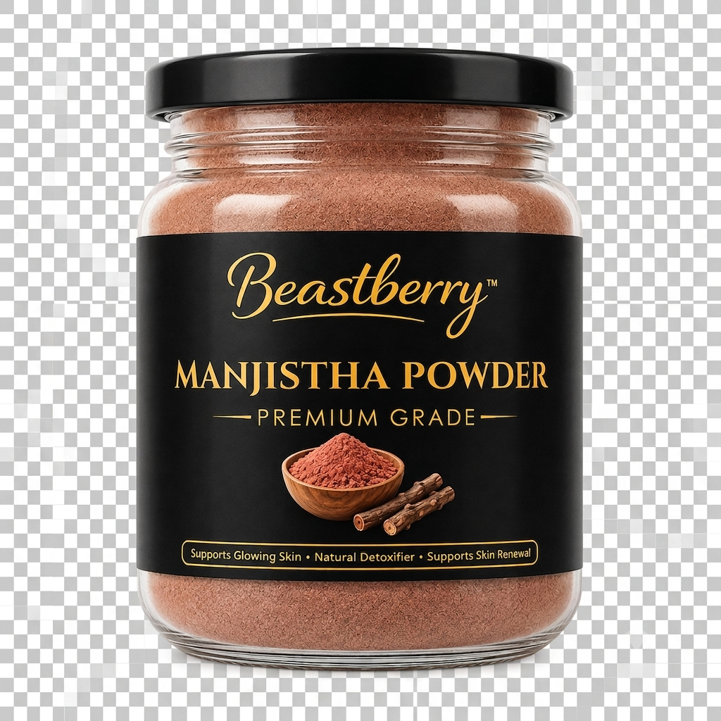 Beastberry Premium Manjistha Powder | Traditional Ayurvedic Skincare | For Glowing Skin, Even Skin Tone & Clear-Looking Skin (200 g)