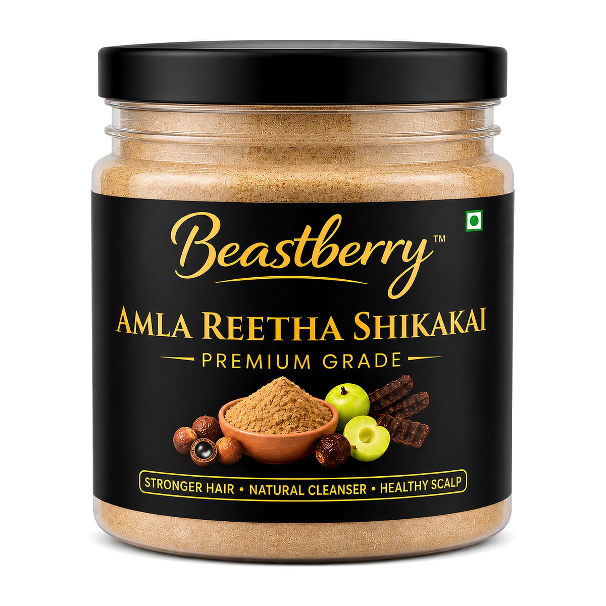 Beastberry Premium Amla Reetha Shikakai Powder Ayurvedic Hair
Care |For Strong & Shiny Hair (200 g)