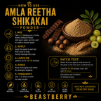 Beastberry Premium Amla Reetha Shikakai Powder Ayurvedic Hair
Care |For Strong & Shiny Hair (200 g)