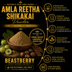 Beastberry Premium Amla Reetha Shikakai Powder Ayurvedic Hair
Care |For Strong & Shiny Hair (200 g)
