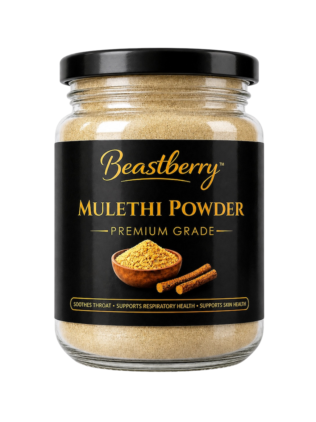 100% Pure Mulethi Powder for Respiratory Wellness & Digestive Support | Beastberry (100g)