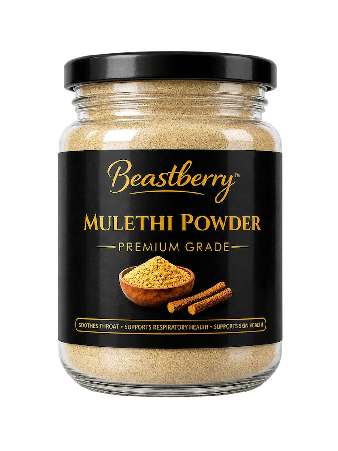 100% Pure Mulethi Powder for Respiratory Wellness & Digestive Support | Beastberry (100g)