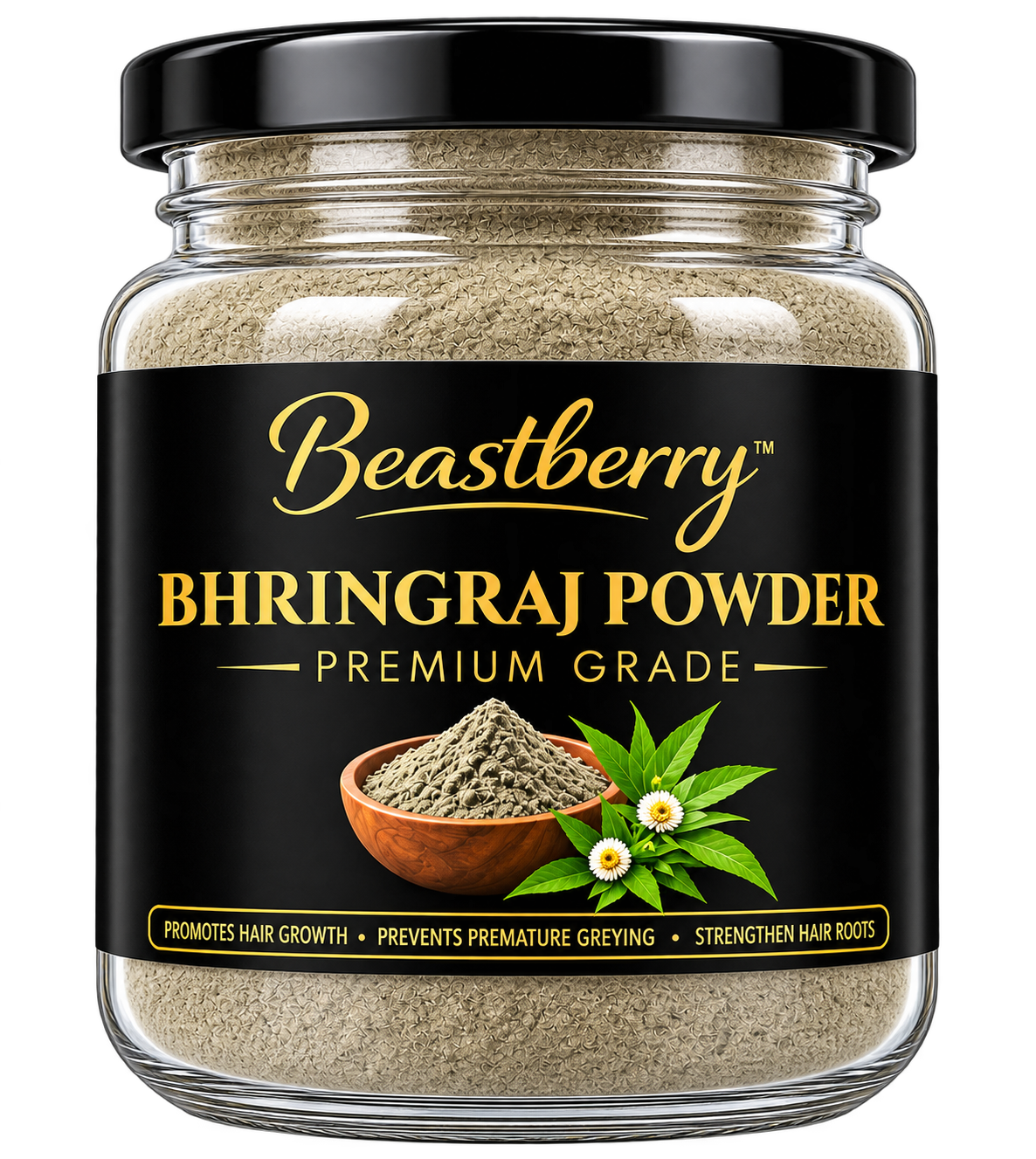 Beastberry Premium Bhringraj Powder | 100% Pure Herbal Powder| Natural Hair & Scalp Care (100 g)