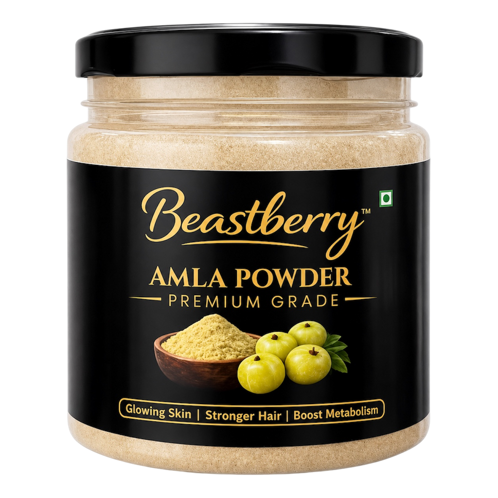 100% Pure Amla Powder for Glowing Skin & Hair Health | Beastberry (200g)