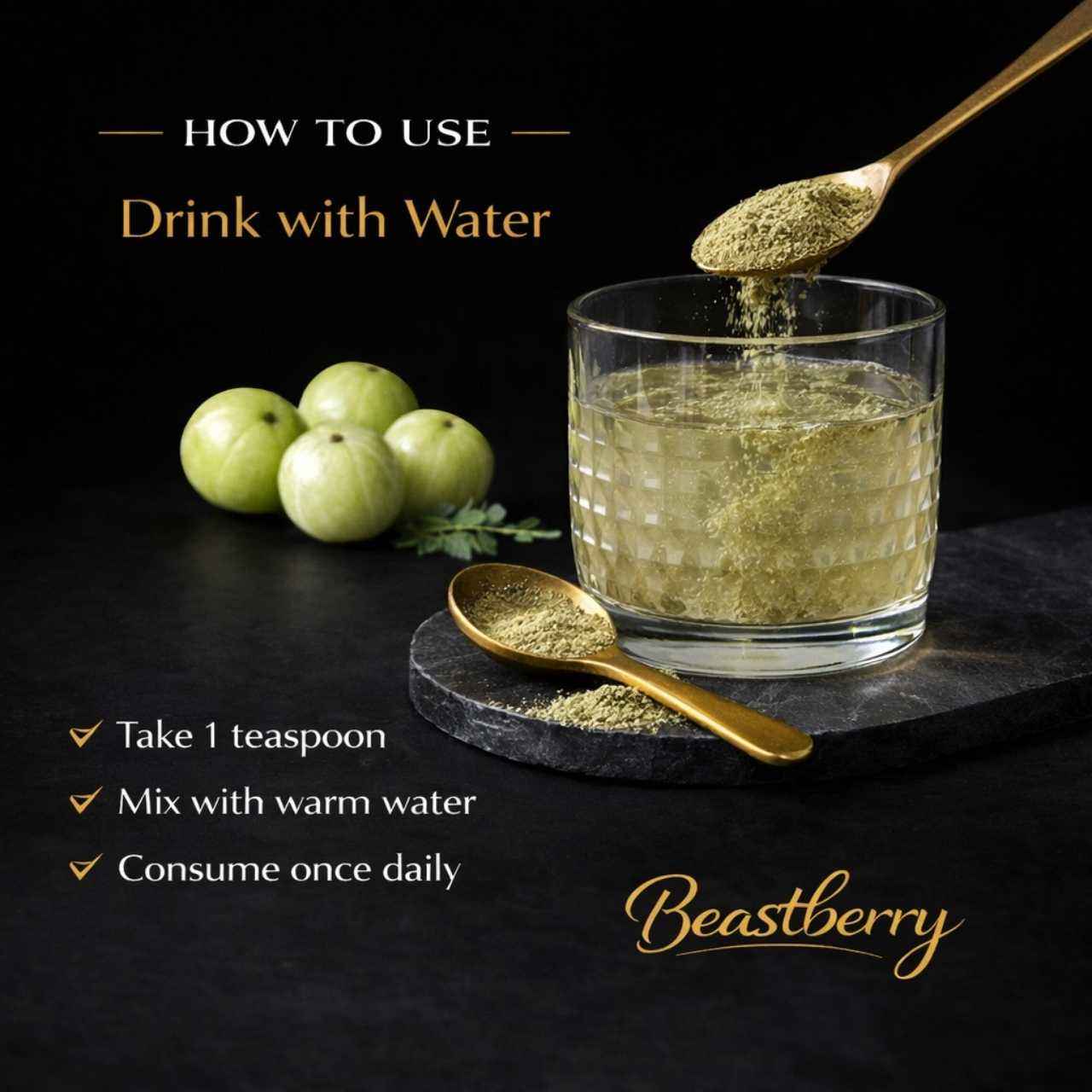 how to use amla powder with water for daily nutrition