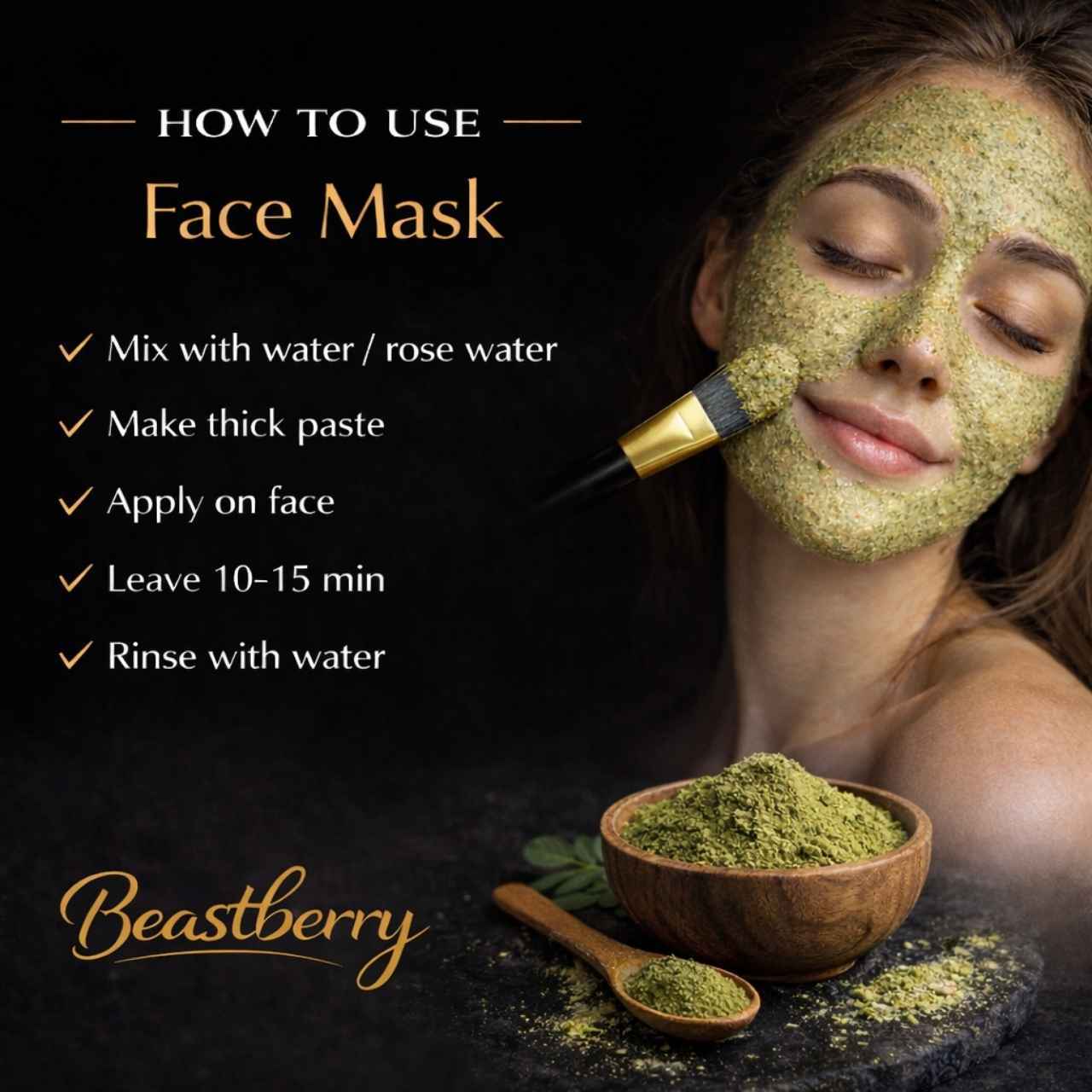 moringa powder face mask for clear skin and anti aging care